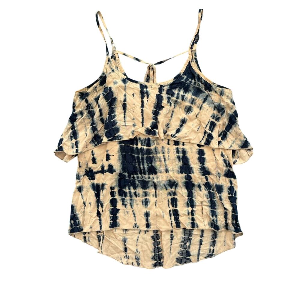 Mimi Chica OMBRE Tie Dye Tank Top Blouse Navy Neutral Bohemian Women’s Small